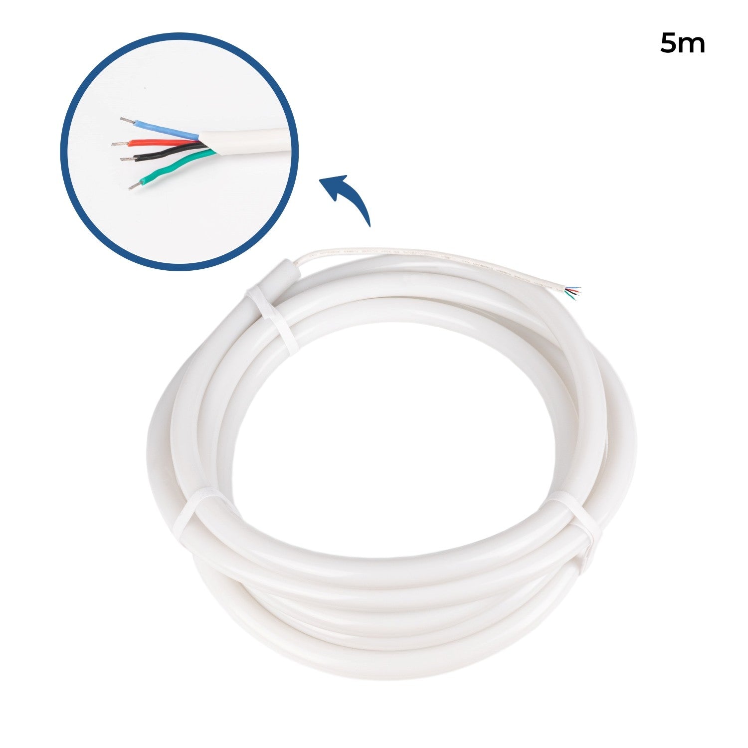 Neón LED flexible 360º circular RGB - Ø22mm - 5 metros - 24V DC- 240Ch/m  - 28W/m - IP65 (9)