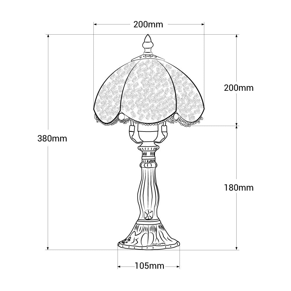 Lámpara de mesa "Candice" inspiración "Tiffany" - Ø 20cm (11)