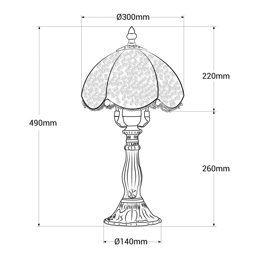 Lámpara de mesa "Candice" inspiración "Tiffany" - Ø 30cm (6)