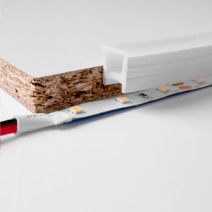 Funda de silicona flexible empotrable para convertir tira LED a neón - 10x10mm - 5 metros - Curvatura vertical (3)