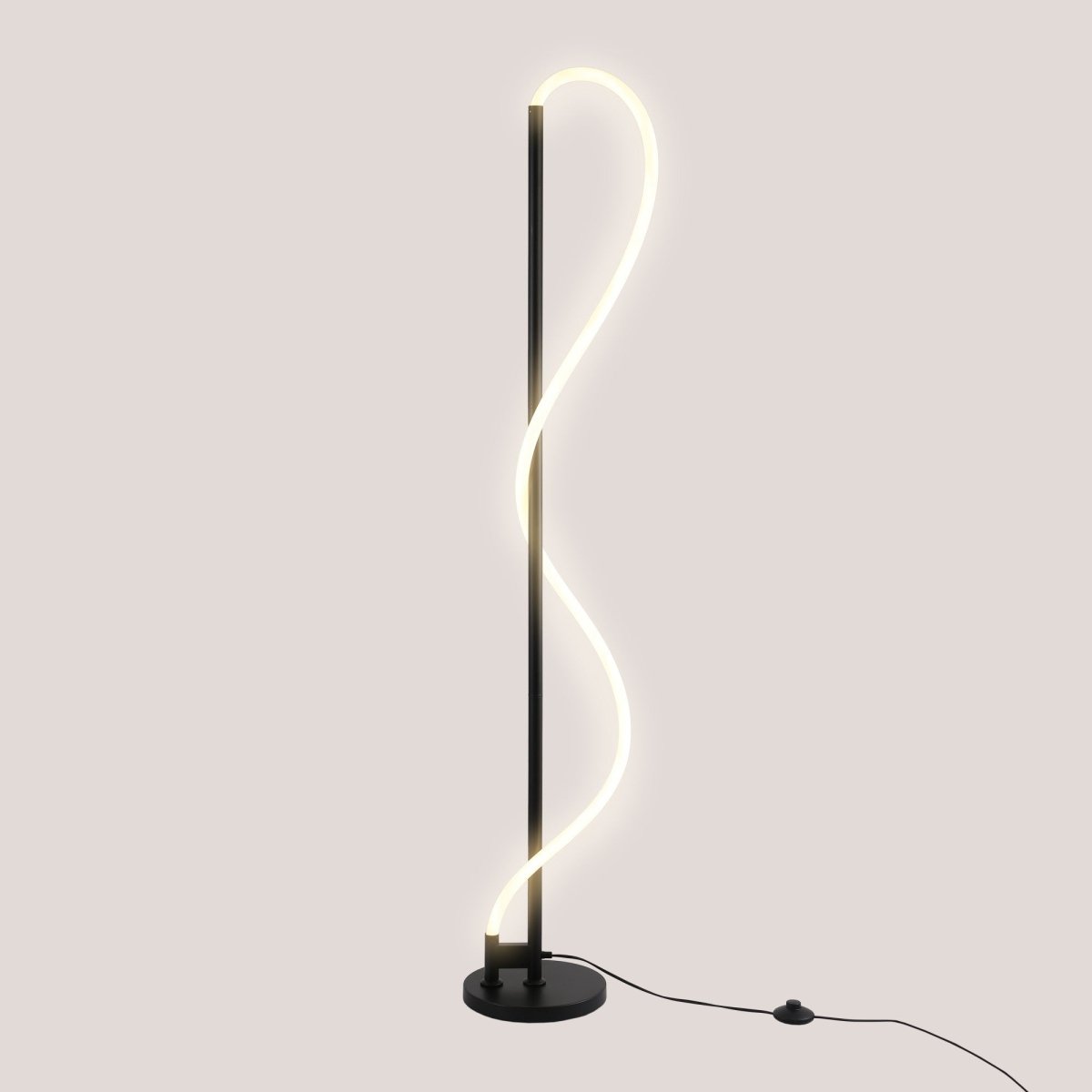 Lámpara de pie moderna neón ondulante "Corda" - 360º - Regulable - 30W - 3000K - Barcelona Led-Decoración
