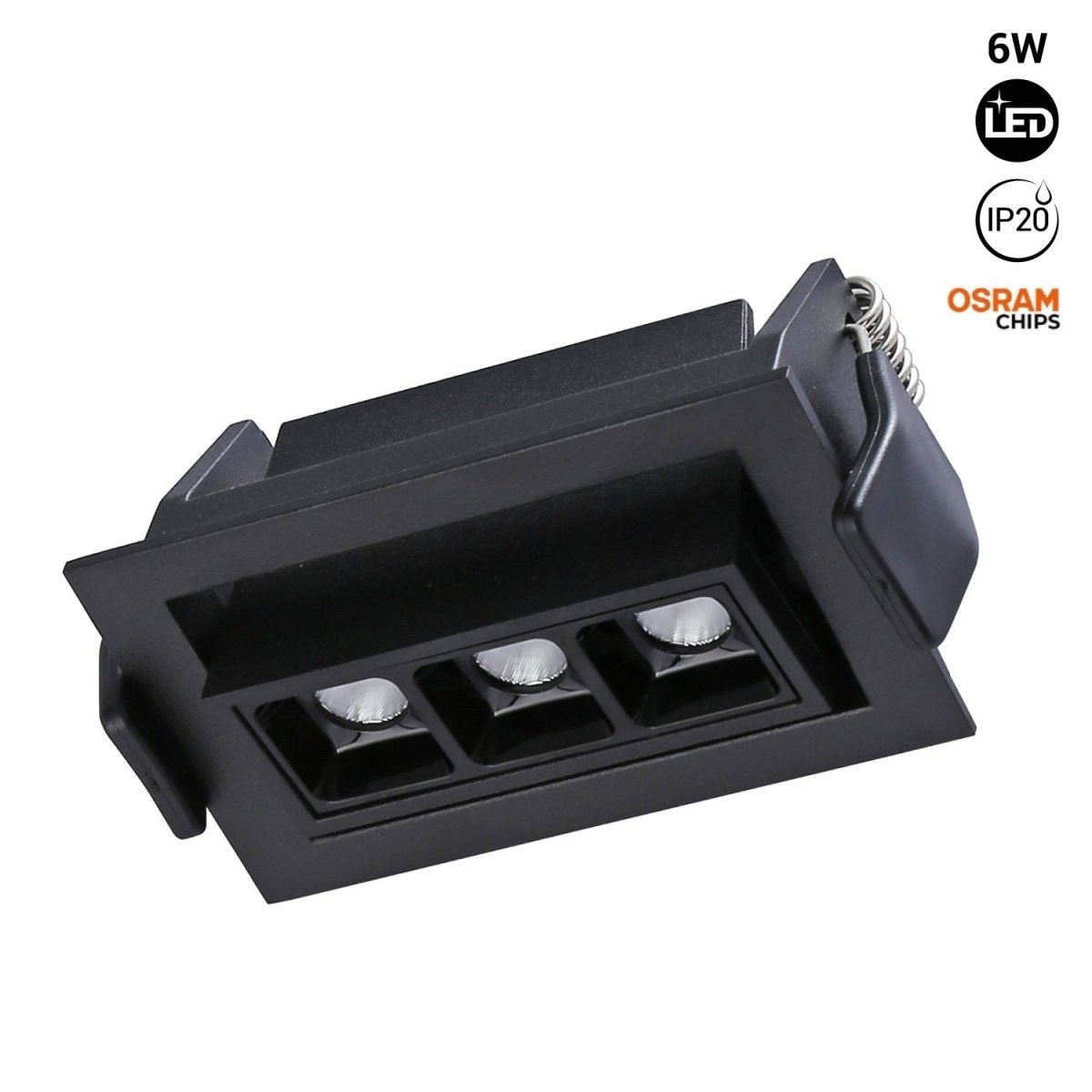 Foco lineal LED empotrable 6W - Orientable - UGR18 - CRI90 - Chip OSRAM - 2800K - Barcelona Led-