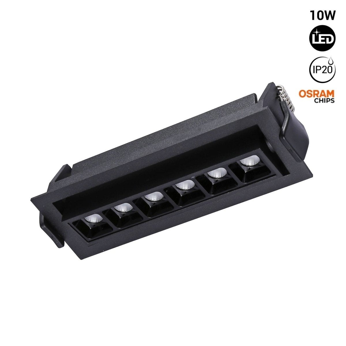 Foco lineal LED empotrable 10W - Orientable - UGR18 - CRI90 - Chip OSRAM - 2800K - Barcelona Led-