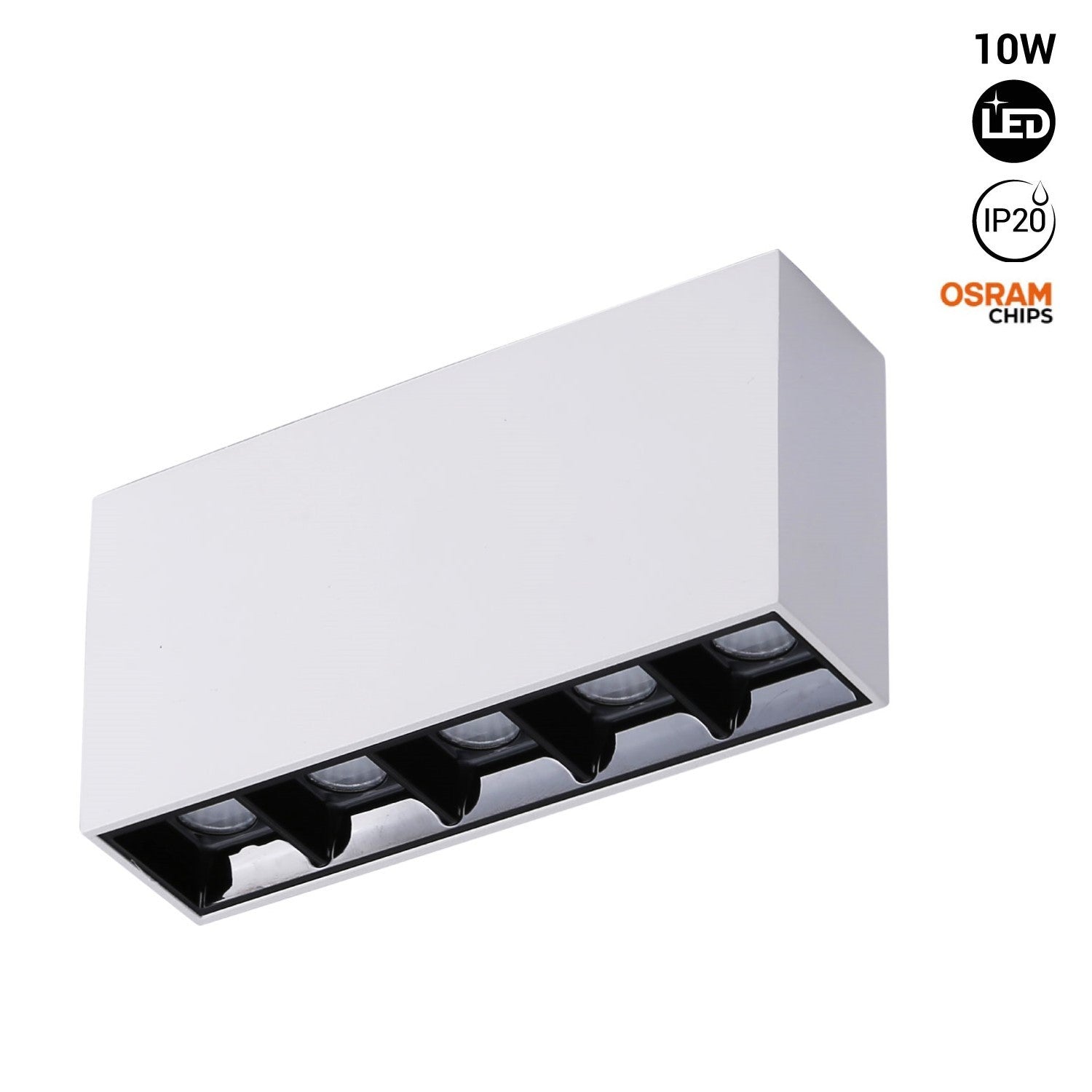 Foco lineal LED superficie - 10W - UGR18 - CRI90 - Chip OSRAM
