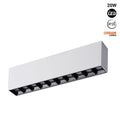 Foco lineal LED superficie color blanco - 20W - UGR18 - CRI90 - Chip OSRAM 3