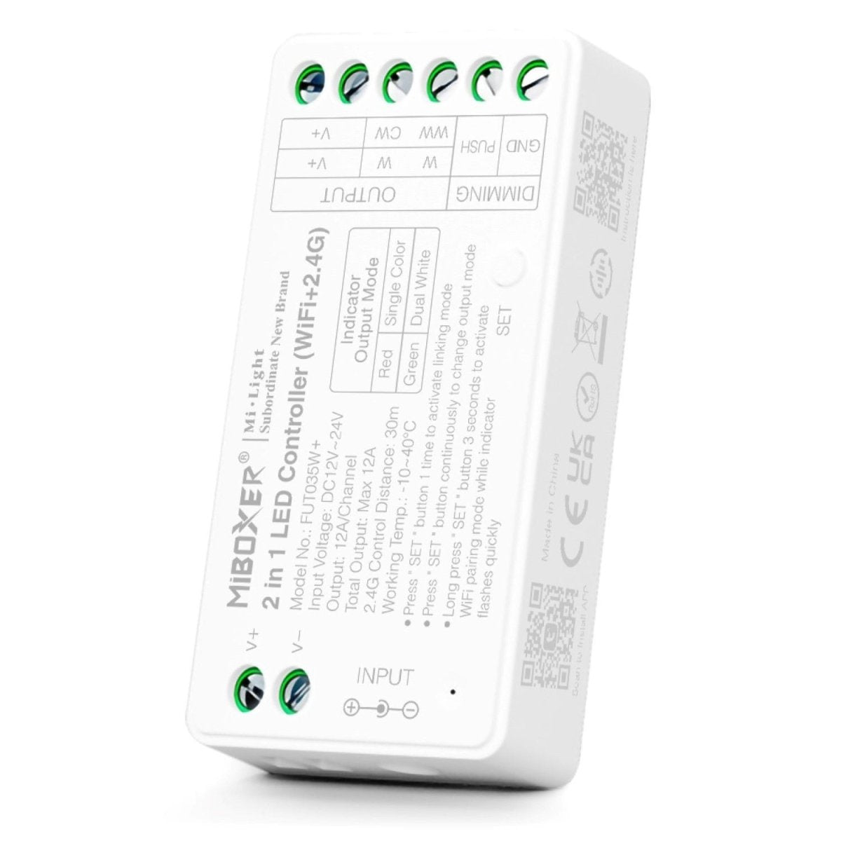 Controlador tira LED 2 en 1- Monocolor - Dual White - 12/24V DC - 2.4G - WiFi - MiBoxer - FUT035W+ - Barcelona Led-Control y regulación