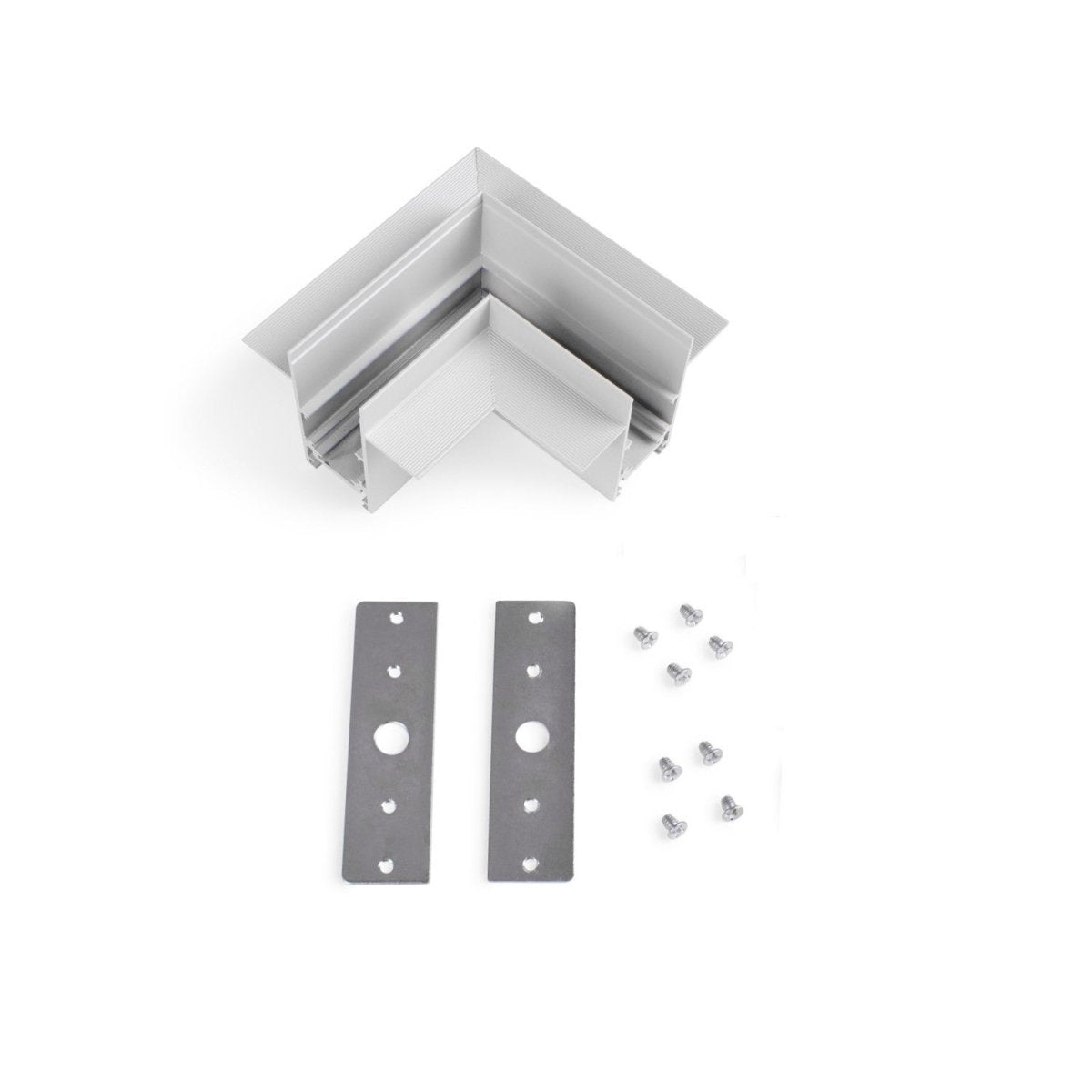 Unión en L para carriles magnéticos empotrables 20 mm - Horizontal - Barcelona Led-Accesorios