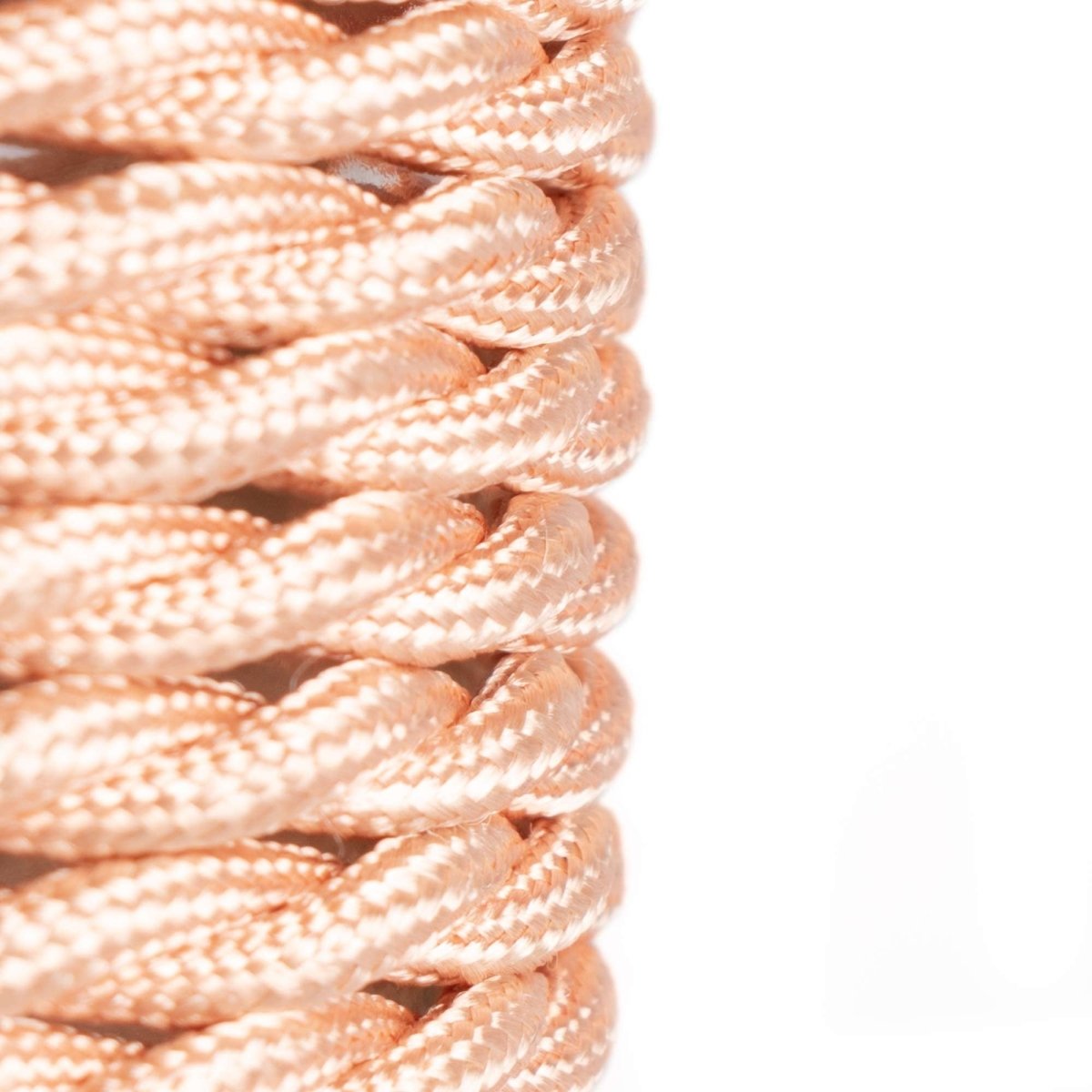 Cable eléctrico trenzado en tejido efecto seda gold rose - Barcelona Led-Material eléctrico