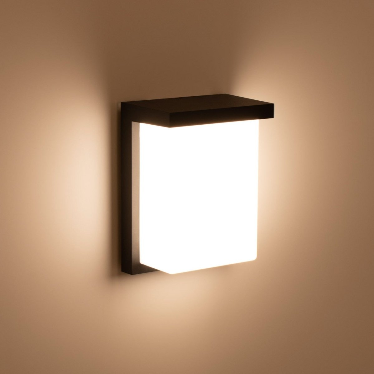 Aplique de pared exterior en aluminio "Block" - Potencia ajustable: 12W-14W-16W - CCT - Barcelona Led-Decoración