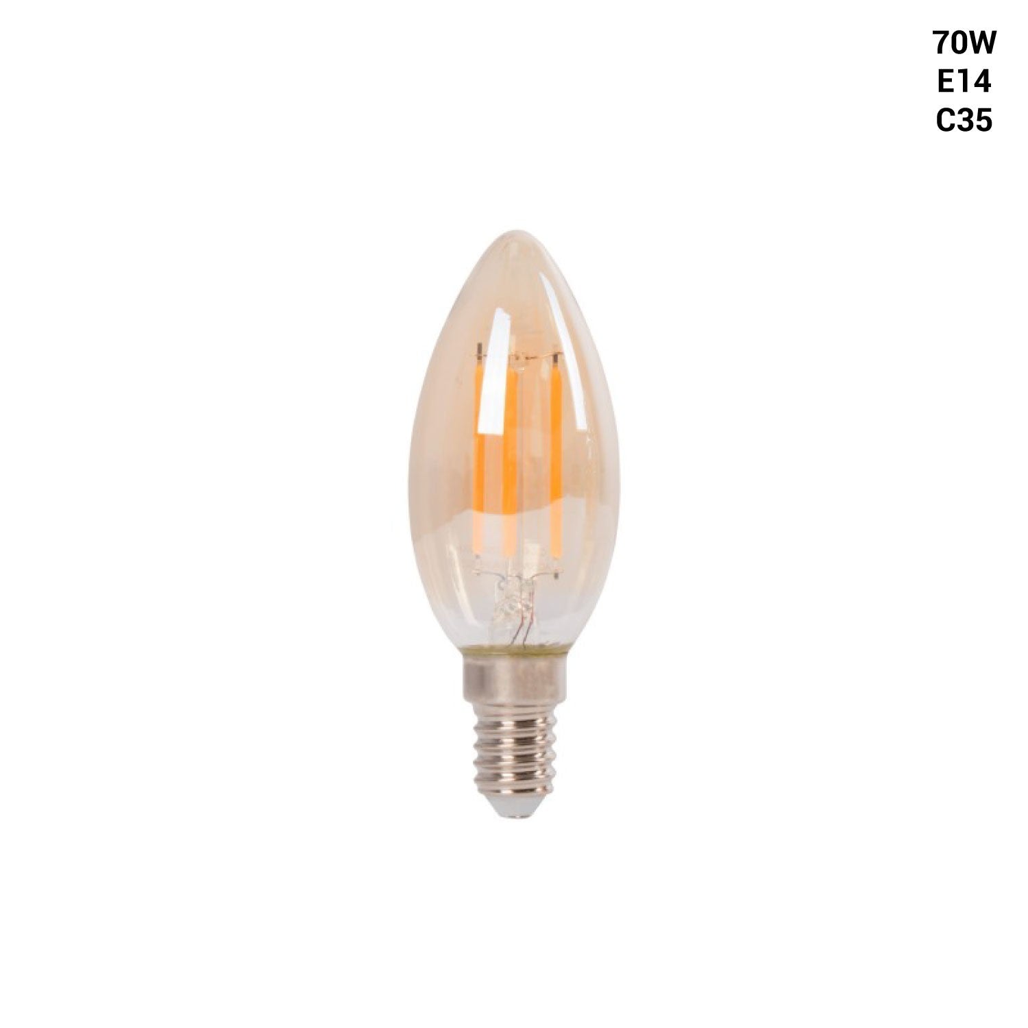 Bombilla LED filamento Vela E14 C35 - 4W - Vintage - 2200K (5)