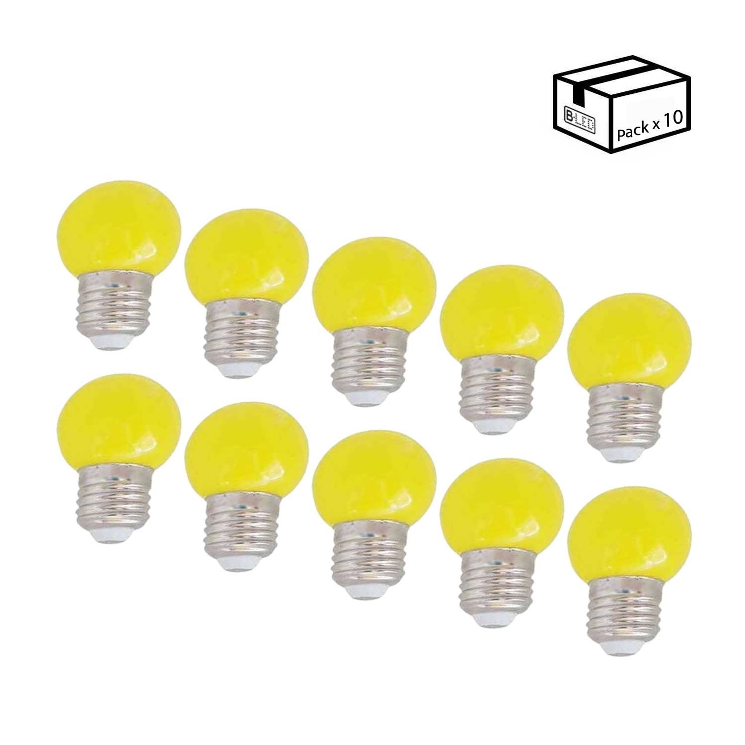 Pack de 10 Bombillas LED E27 1W de un color (2) & Pack de 10 Bombillas LED E27 1W de un color