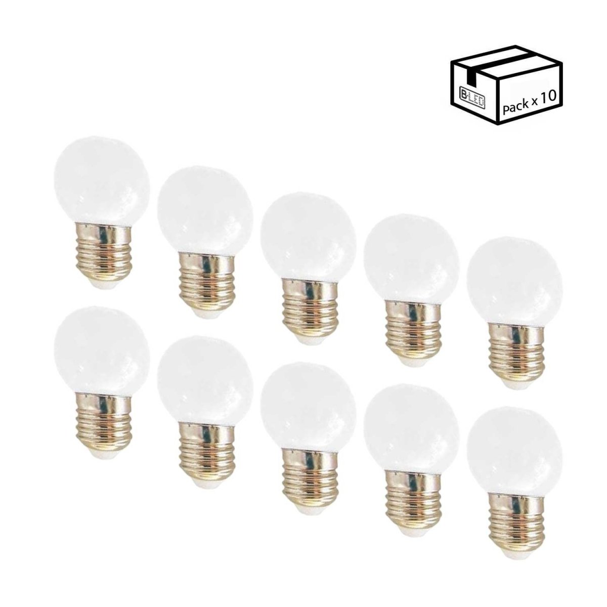 Pack de 10 Bombillas LED E27 1W de un color - Barcelona Led-