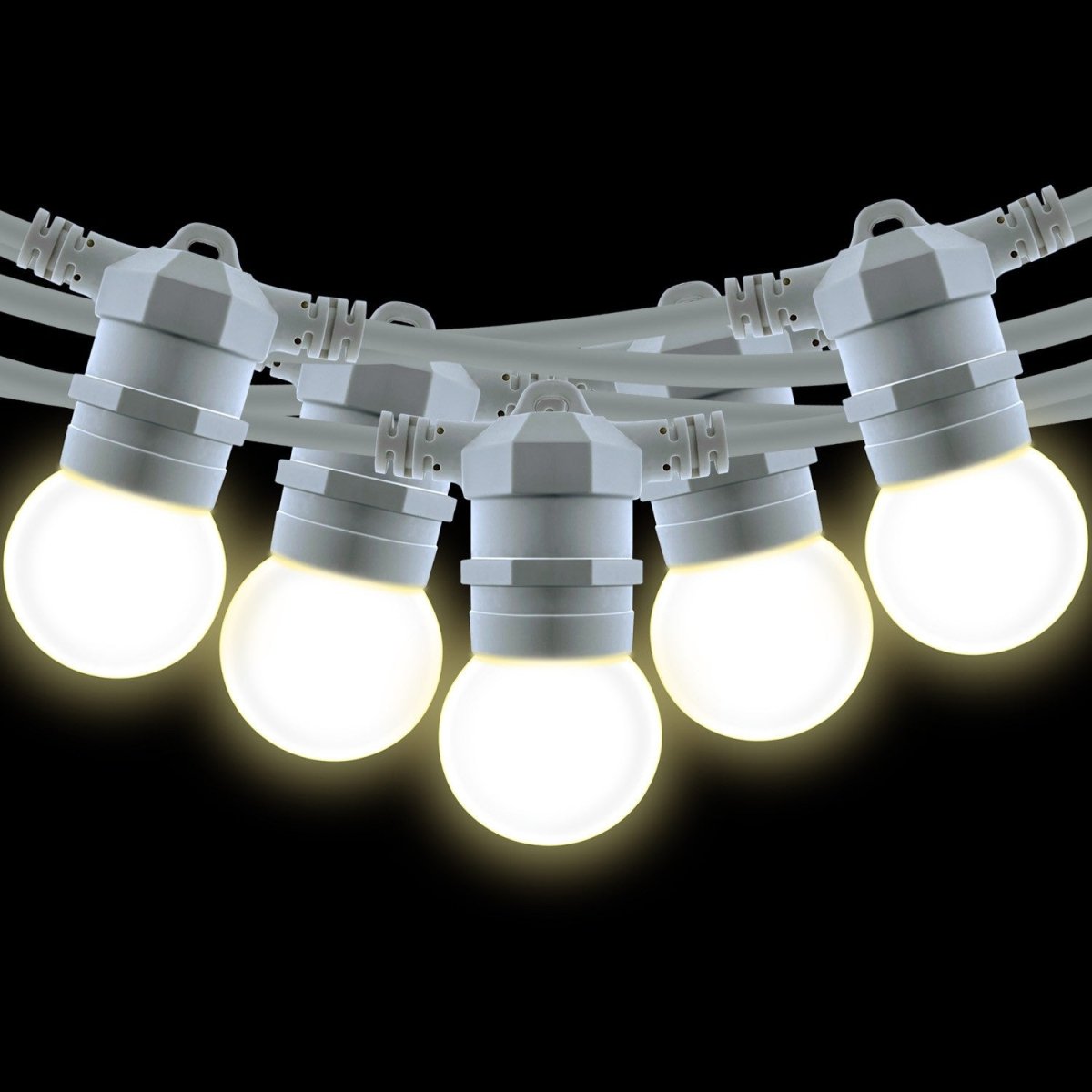 Kit guirnalda luces exterior 10 metros + 10 bombillas LED E27 1W - IP44 - Blanco cálido - Barcelona Led-