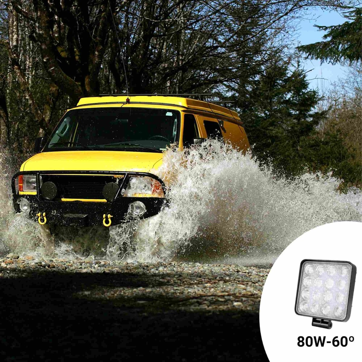 Faro LED 4x4 todoterreno - 80W - 10-40V DC - 4 Pulgadas - 8000lm - Ángulo 60º - Barcelona Led-