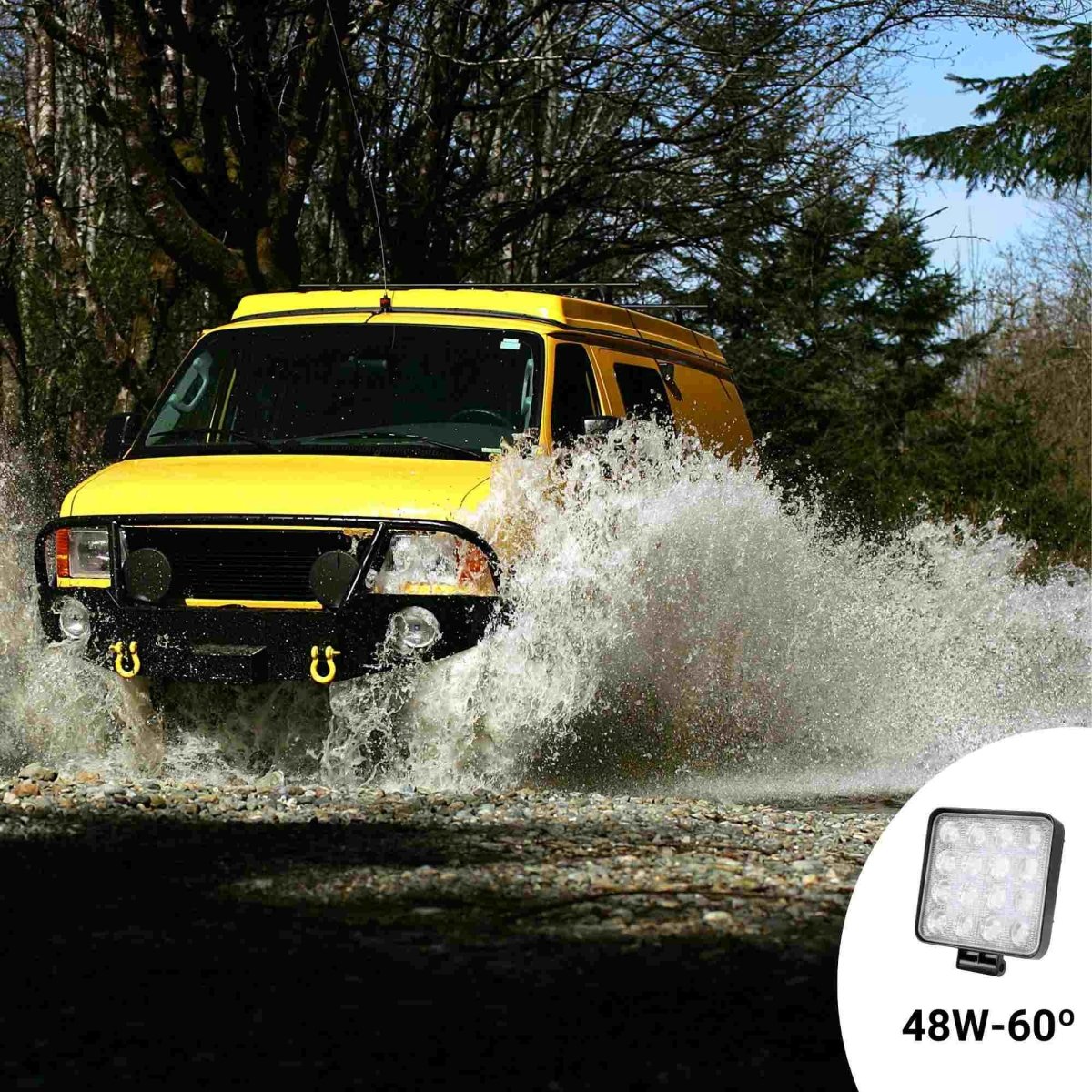 Faro LED 4x4 todoterreno - 48W - 10-40V DC - 4 Pulgadas - 2000lm - Ángulo 60º - Barcelona Led-