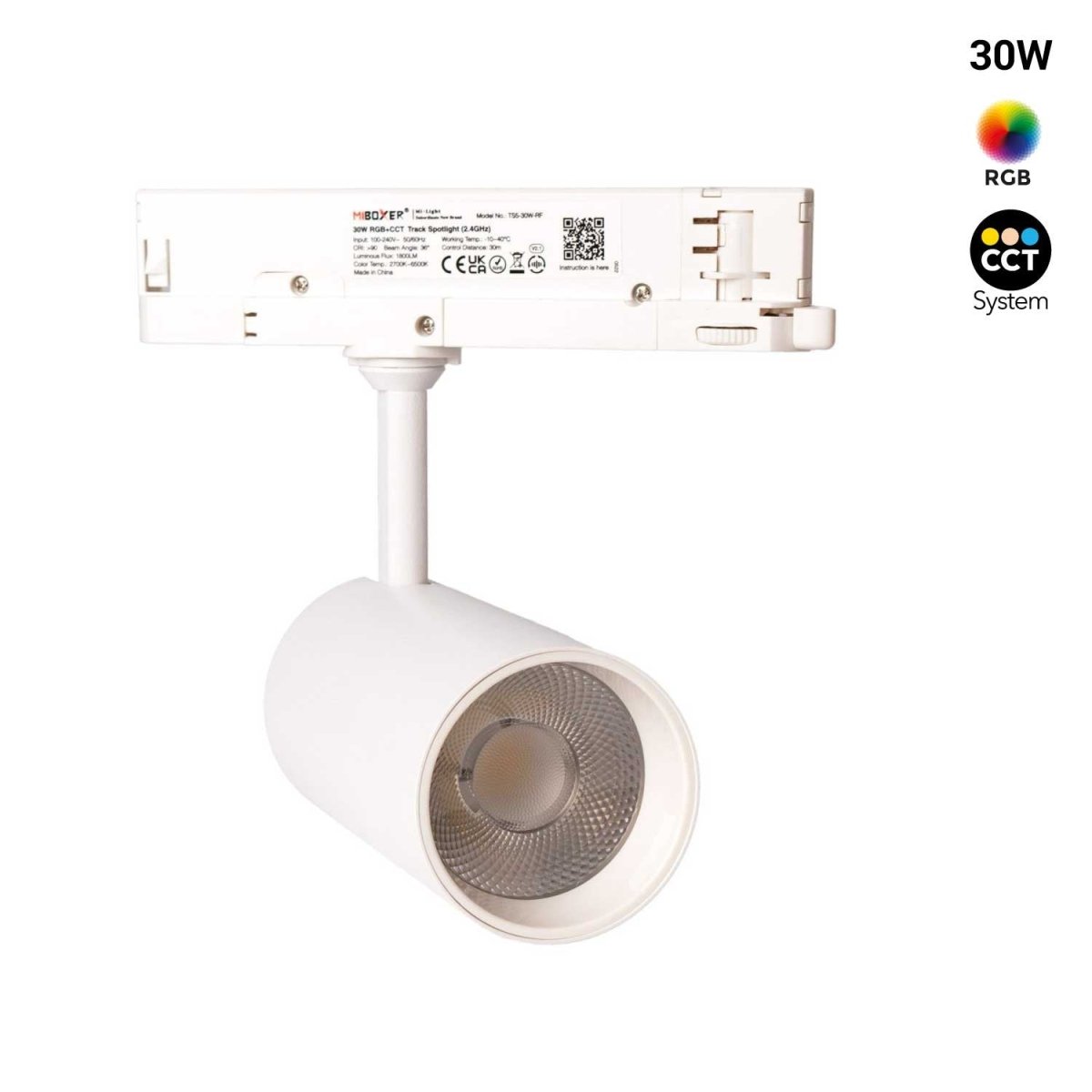 Foco carril trifásico LED RGB + CCT - 30W - Mi Light - Barcelona Led-