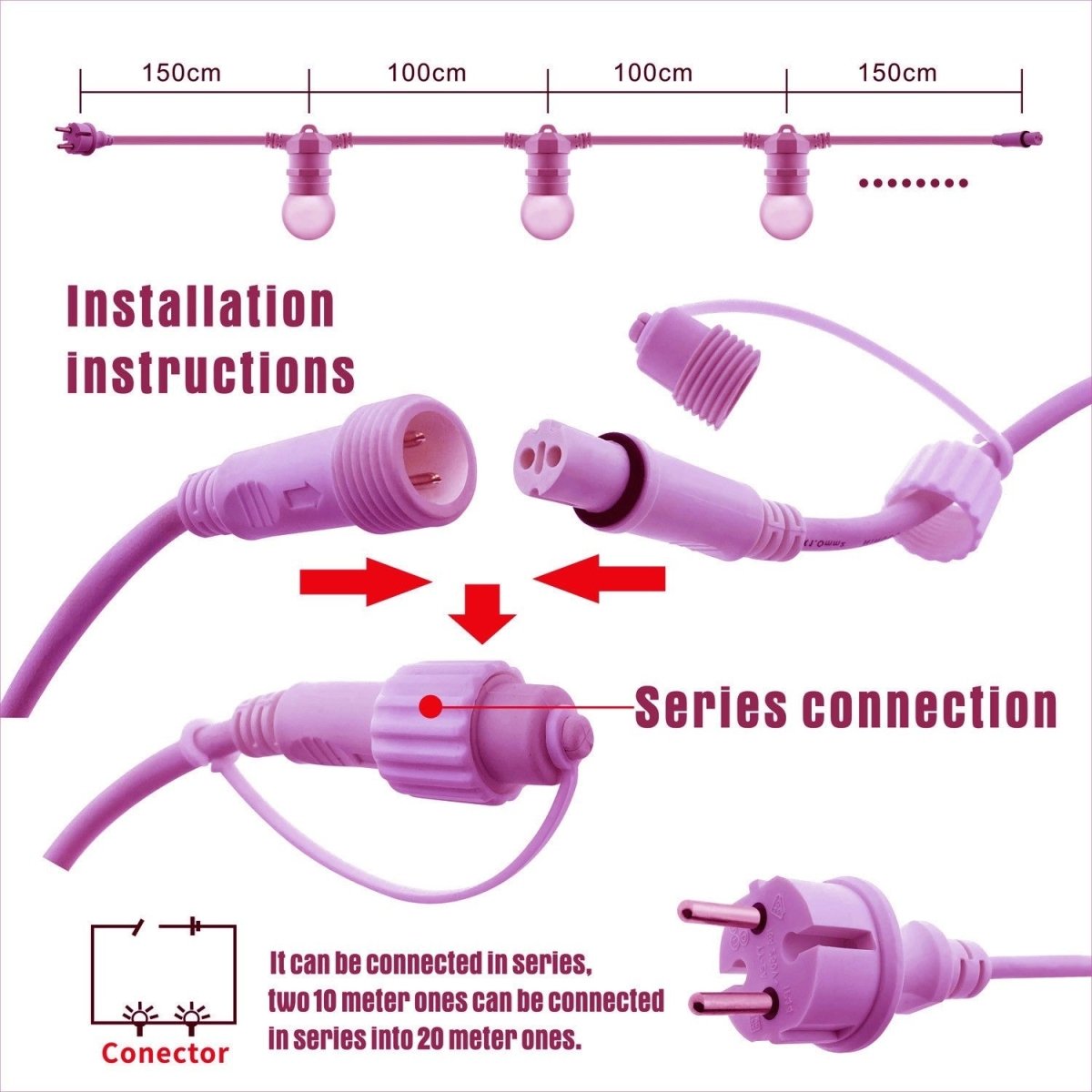 Guirnalda decorativa exterior 10 metros - IP44 - Barcelona Led-