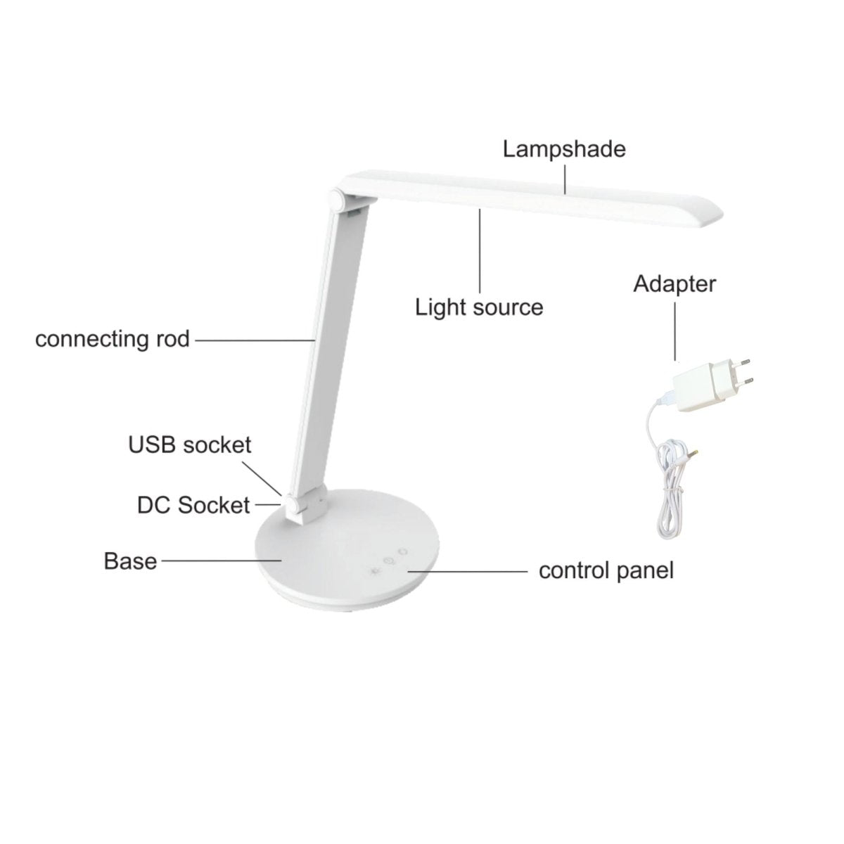 Lámpara de escritorio LED con USB - Regulable - CCT - 4W - Barcelona Led-Decoración