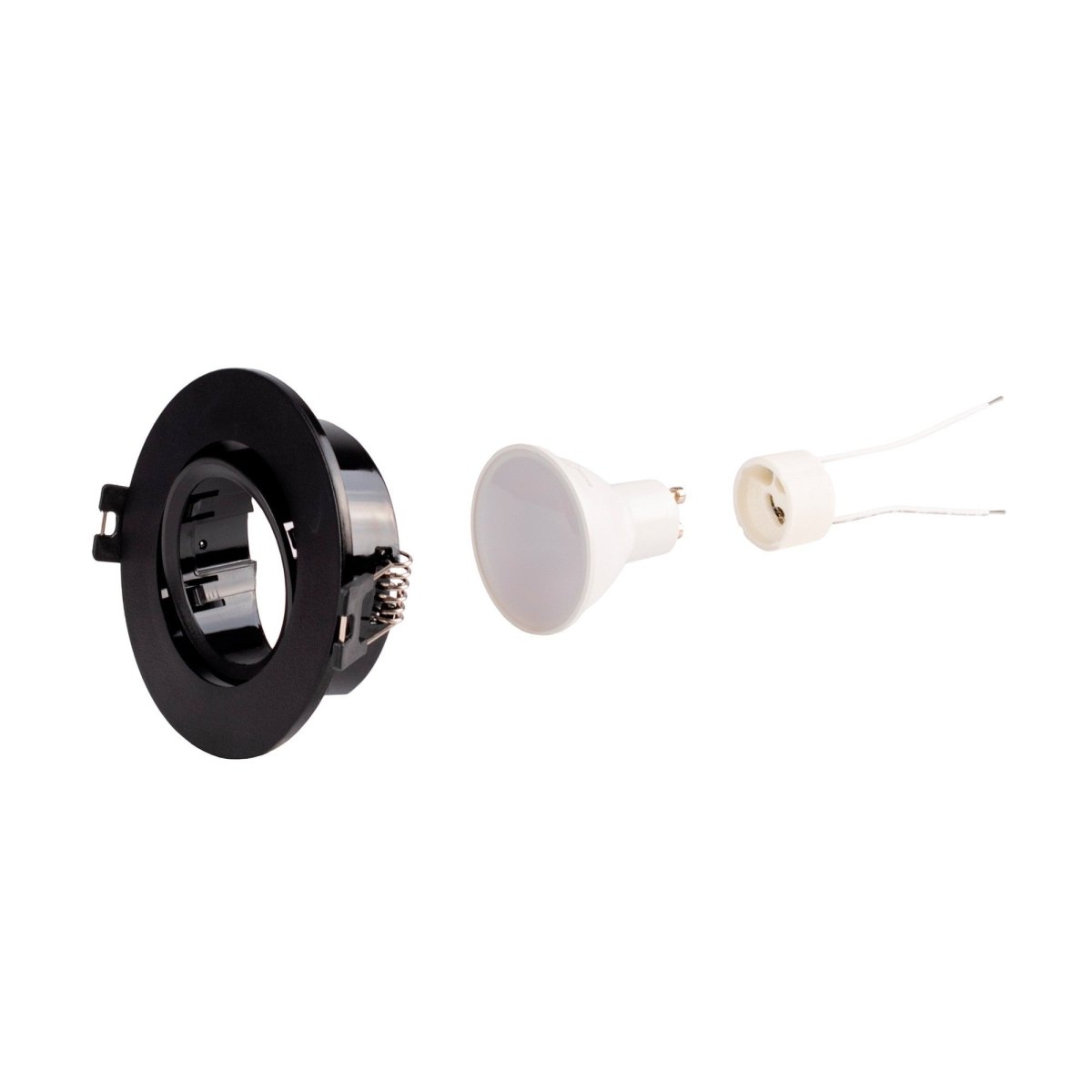 KIT x 10 - Aro downlight basculante + Bombilla GU10 5W + Casquillo GU10 - Barcelona Led-