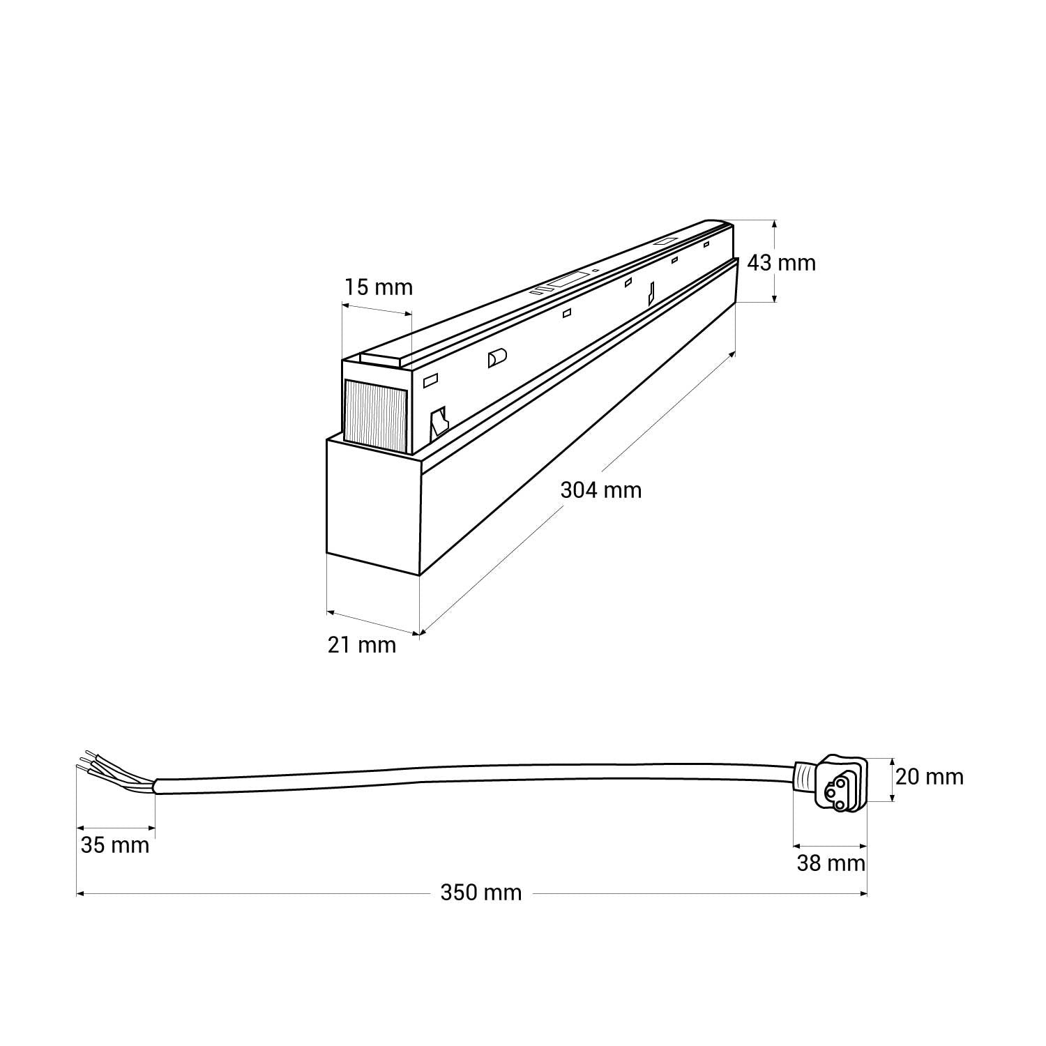 Fuente de alimentación para carril magnético 20mm 48V -200W (16)
