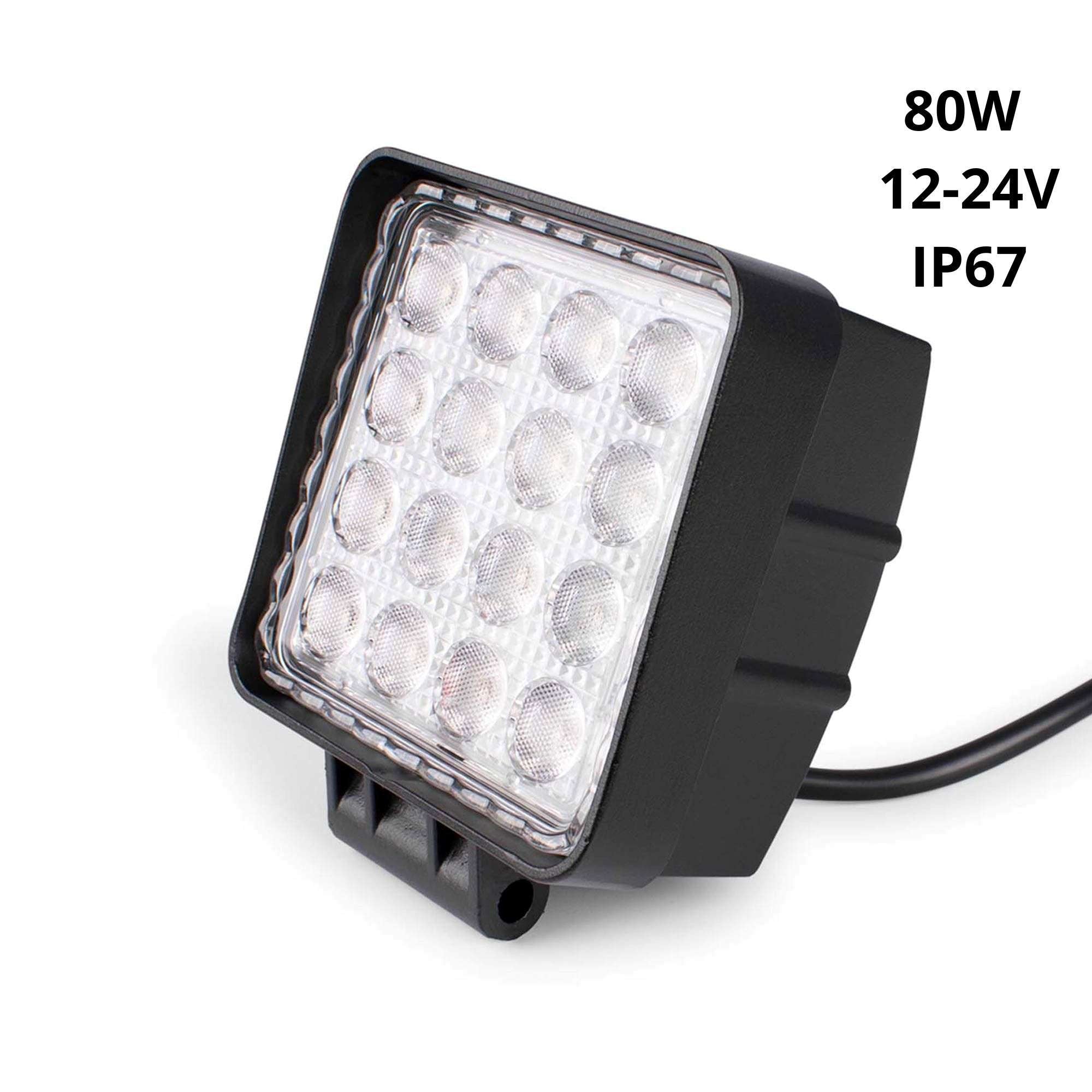Faro LED 4x4 todoterreno - 80W - 10-40V DC - 4 Pulgadas - 8000lm - Ángulo 60º