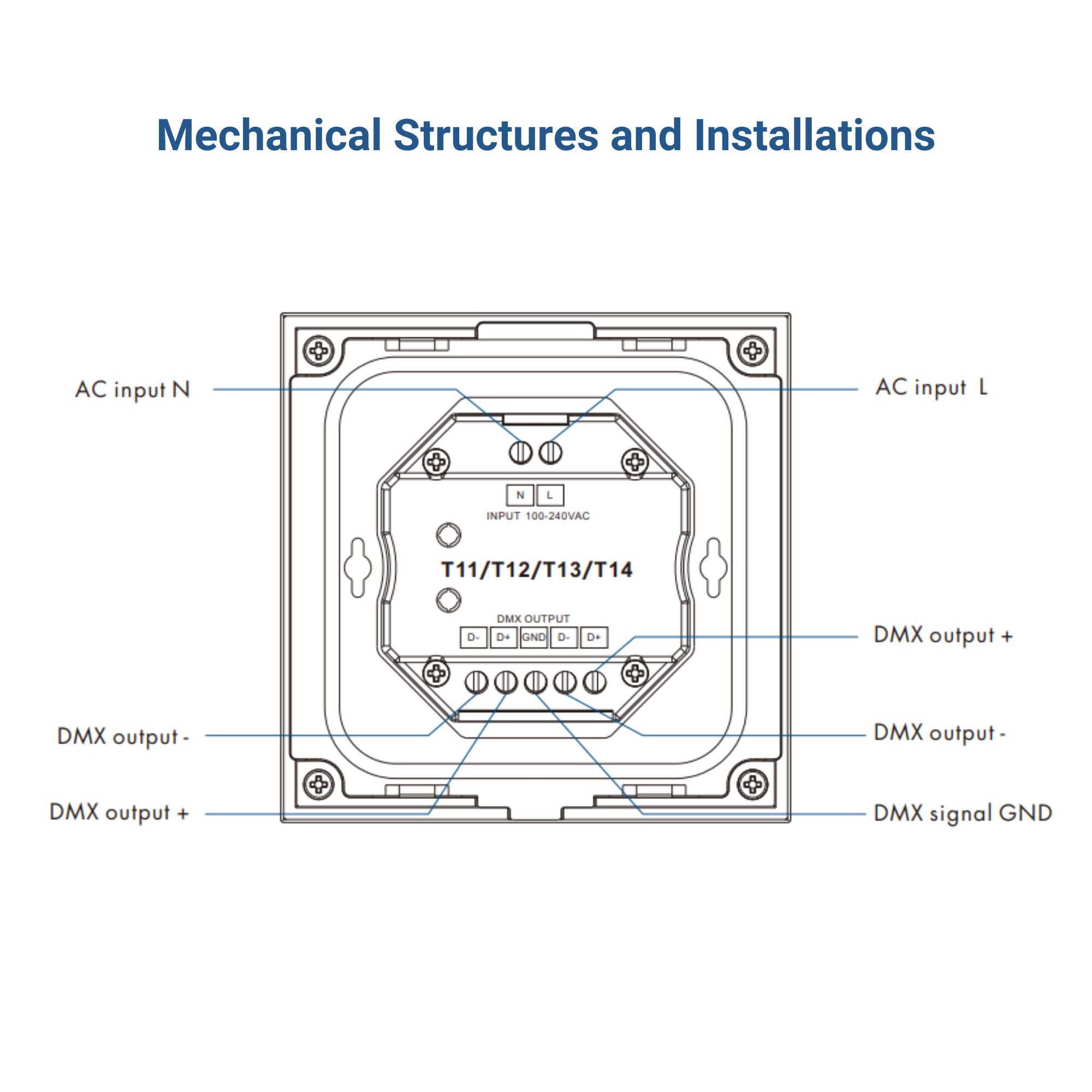 Panel de control táctil CCT - DMX y RF 2.4GHz - 4 zonas - Skydance (2)