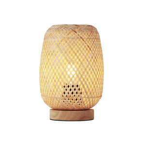 Lámpara de mesa de mimbre y madera "Ruka" - E27 (12)