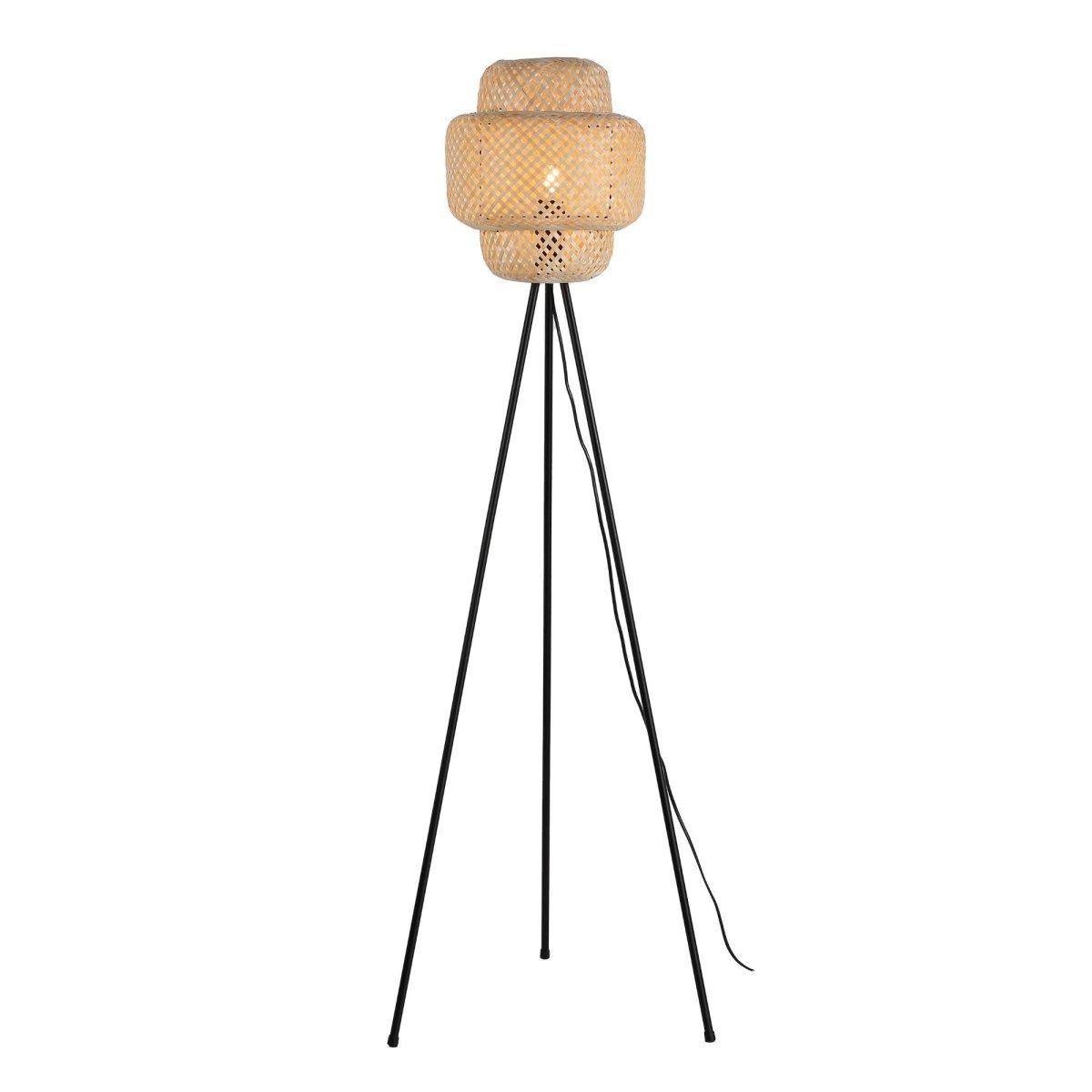 Lámpara de pie de mimbre "Onna" - Barcelona Led-Decoración