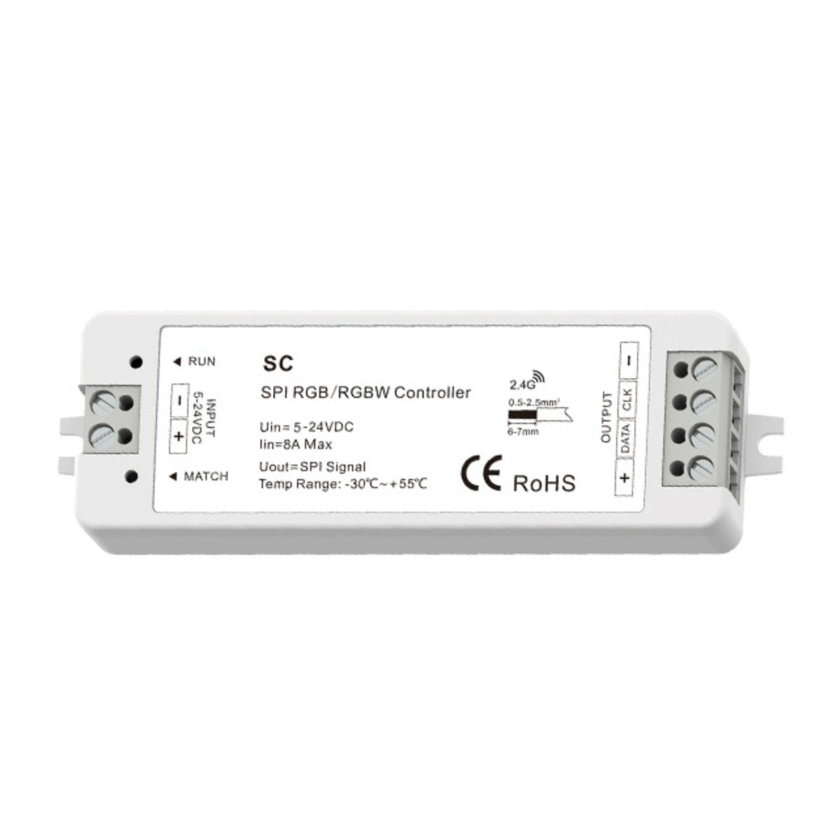 Controlador RGB / RGBW SPI para tiras LED IC inteligentes 5-24V - RF 2.4GHz - Barcelona Led-Control y regulación