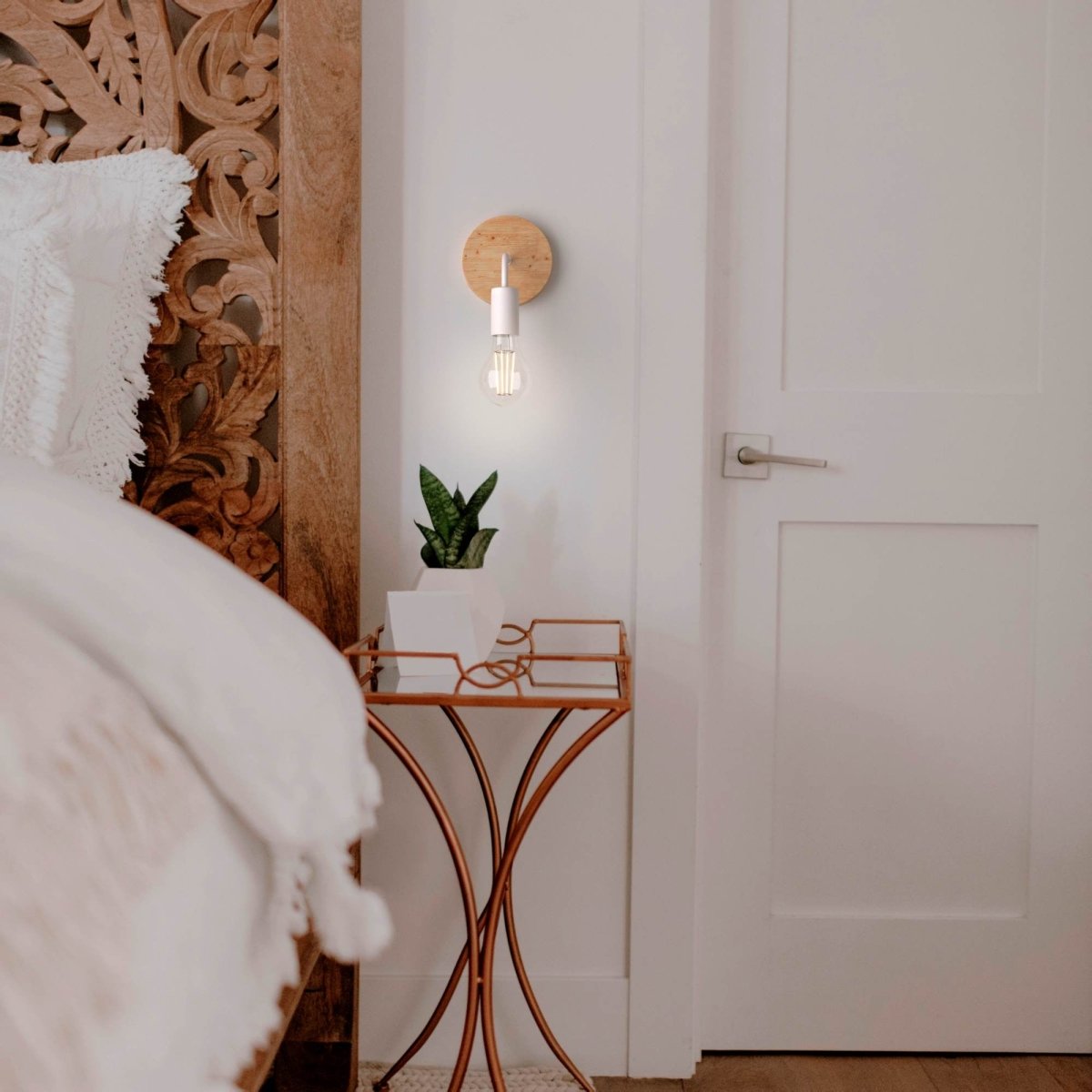 Aplique de pared de madera y metal "Morgan" - Barcelona Led-Decoración