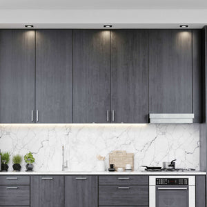 KIT Aro downlight cuadrado 93x93mm (negro/champagne) + Bombilla GU10 6W + Portalámparas (3)