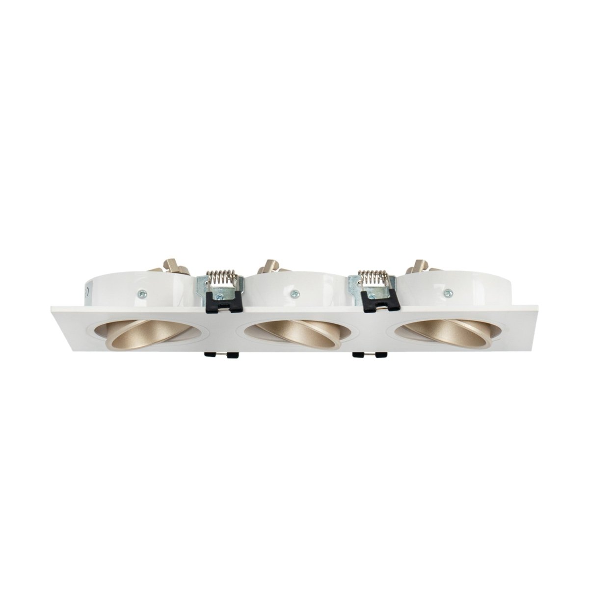 Aro downlight cuadrado basculante triple GU10 / MR16 - Bajo UGR - Corte 75 x 235mm - Barcelona Led-