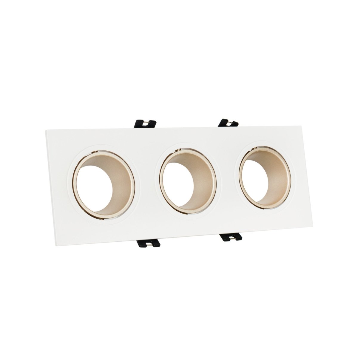 Aro downlight cuadrado basculante triple GU10 / MR16 - Bajo UGR - Corte 75 x 235mm - Barcelona Led-