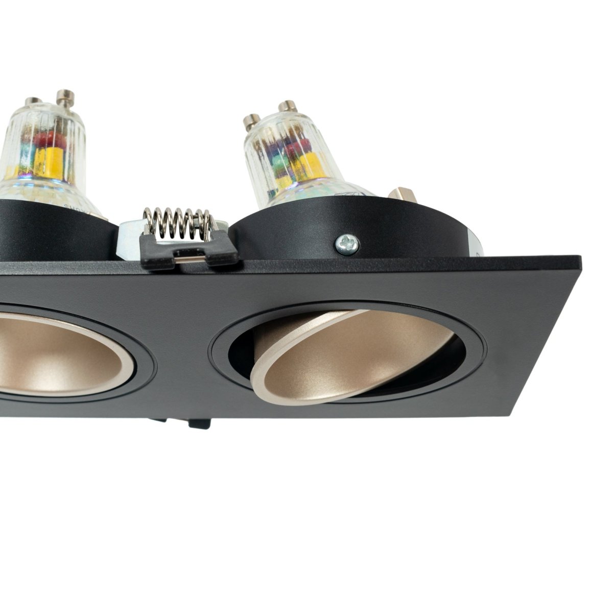 Aro downlight cuadrado basculante triple GU10 / MR16 - Bajo UGR - Corte 75 x 235mm - Barcelona Led-