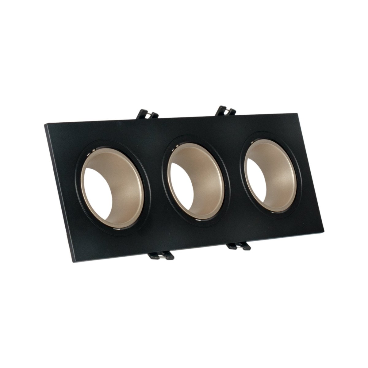 Aro downlight cuadrado basculante triple GU10 / MR16 - Bajo UGR - Corte 75 x 235mm - Barcelona Led-