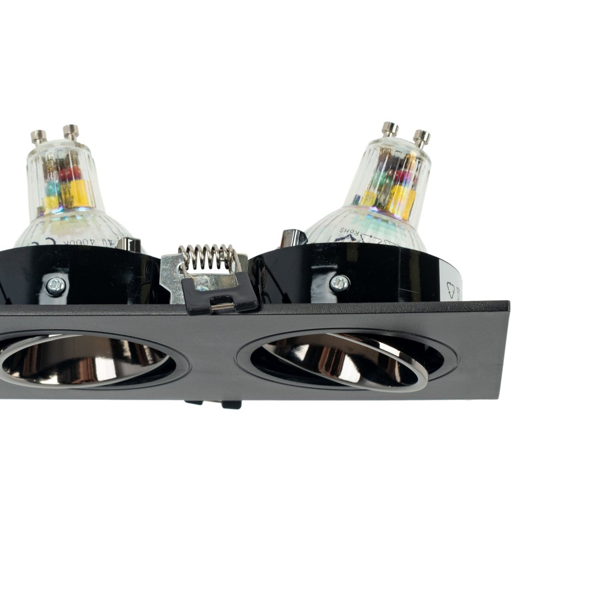Aro downlight cuadrado basculante triple GU10 / MR16 - Bajo UGR - Corte 75 x 235mm - Barcelona Led-