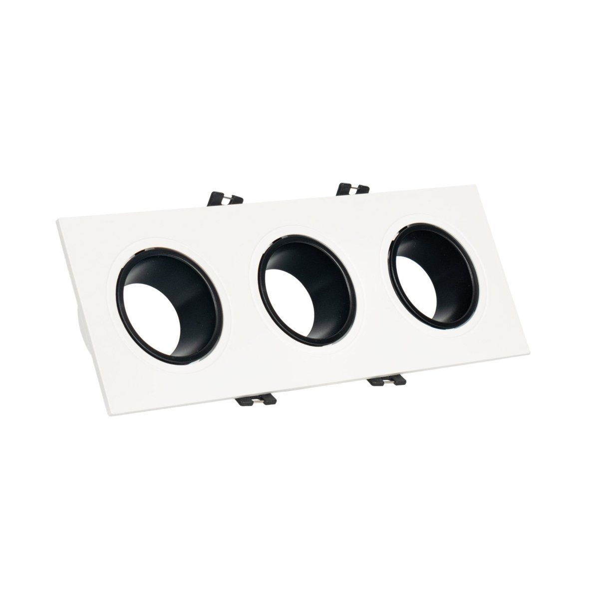 Aro downlight cuadrado basculante triple GU10 / MR16 - Bajo UGR - Corte 75 x 235mm - Barcelona Led-