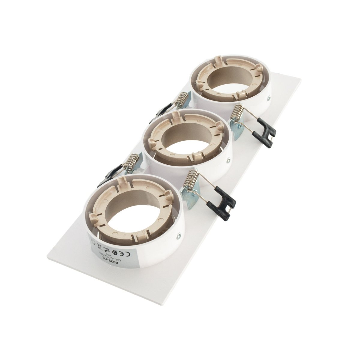 Aro downlight cuadrado basculante triple GU10 / MR16 - Bajo UGR - Corte 75 x 235mm - Barcelona Led-