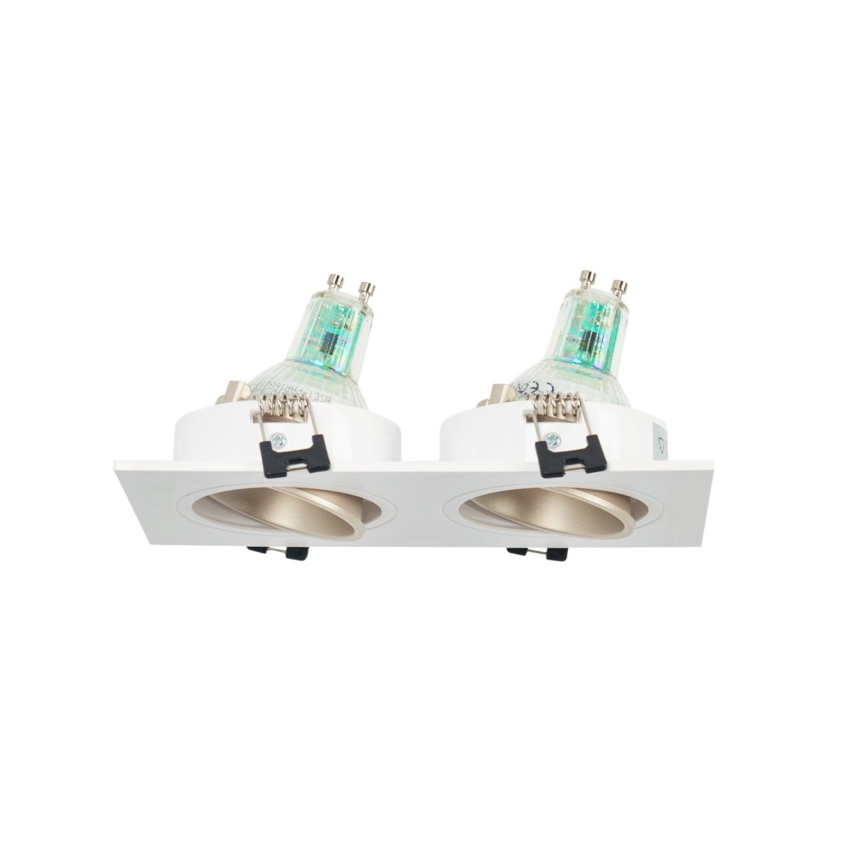 Aro downlight cuadrado basculante doble GU10 / MR16 - Bajo UGR - Corte 75 x 150mm - Barcelona Led-