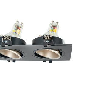 Aro downlight cuadrado basculante doble GU10 / MR16 - Bajo UGR - Corte 75 x 150mm (10)