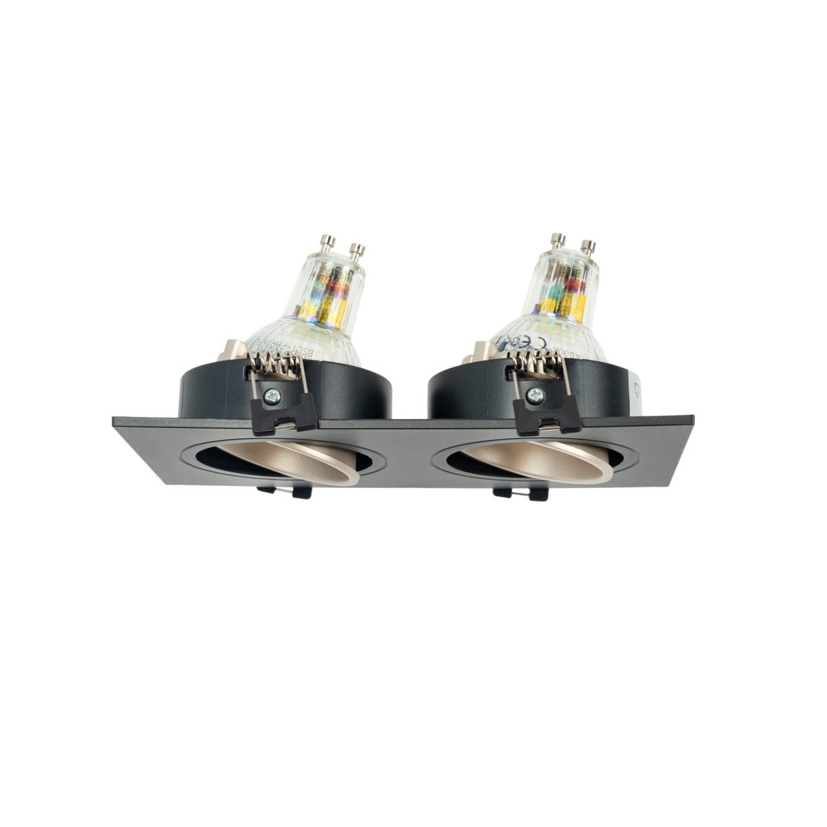 Aro downlight cuadrado basculante doble GU10 / MR16 - Bajo UGR - Corte 75 x 150mm - Barcelona Led-