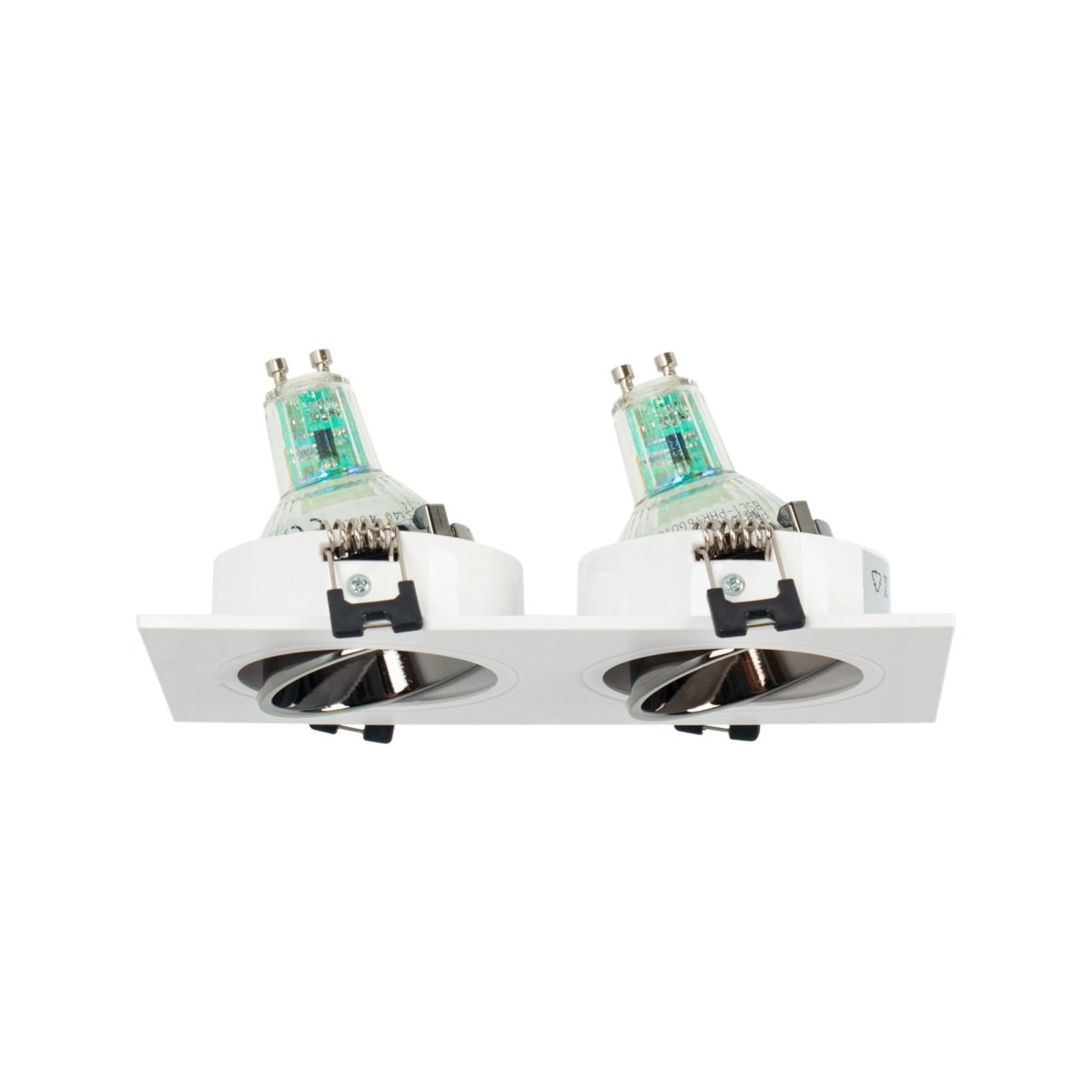Aro downlight cuadrado basculante doble GU10 / MR16 - Bajo UGR - Corte 75 x 150mm - Barcelona Led-