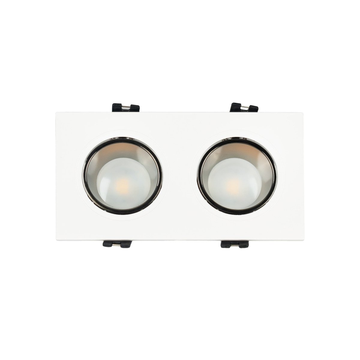 Aro downlight cuadrado basculante doble GU10 / MR16 - Bajo UGR - Corte 75 x 150mm - Barcelona Led-