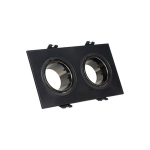 Aro downlight cuadrado basculante doble GU10 / MR16 - Bajo UGR - Corte 75 x 150mm (20)