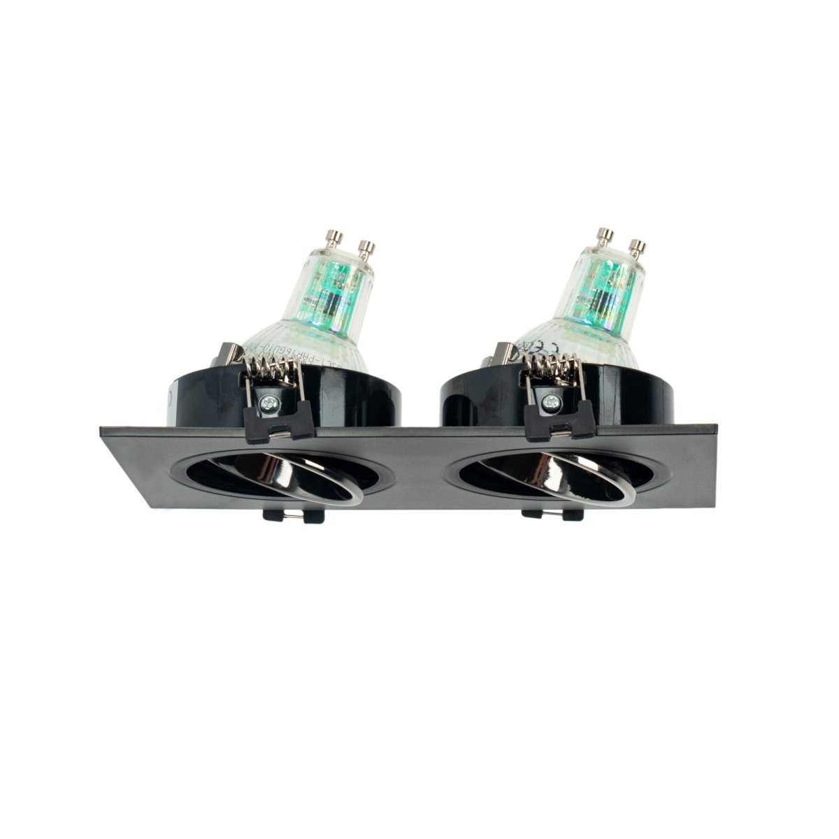 Aro downlight cuadrado basculante doble GU10 / MR16 - Bajo UGR - Corte 75 x 150mm - Barcelona Led-