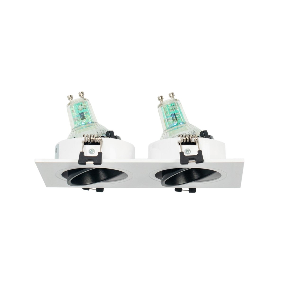 Aro downlight cuadrado basculante doble GU10 / MR16 - Bajo UGR - Corte 75 x 150mm - Barcelona Led-