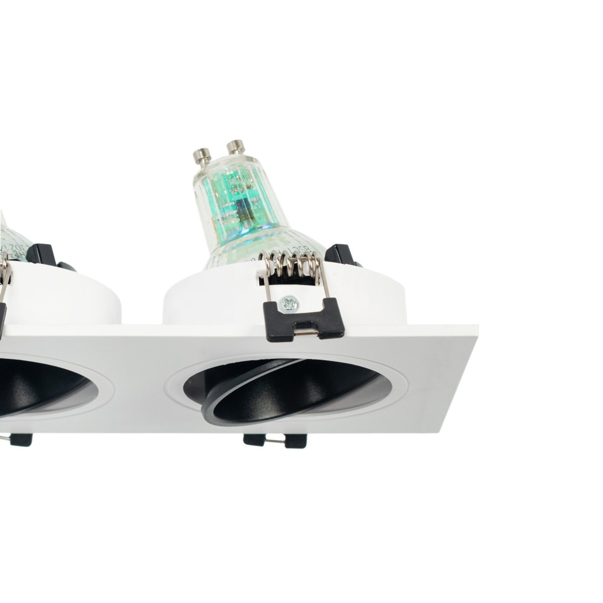Aro downlight cuadrado basculante doble GU10 / MR16 - Bajo UGR - Corte 75 x 150mm - Barcelona Led-