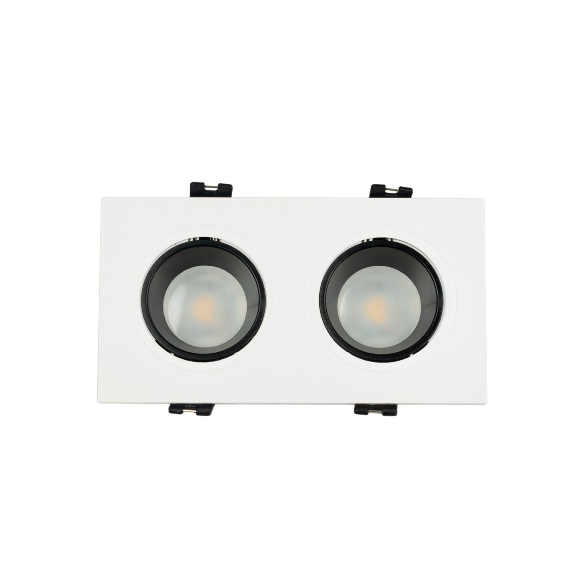 Aro downlight cuadrado basculante doble GU10 / MR16 - Bajo UGR - Corte 75 x 150mm - Barcelona Led-
