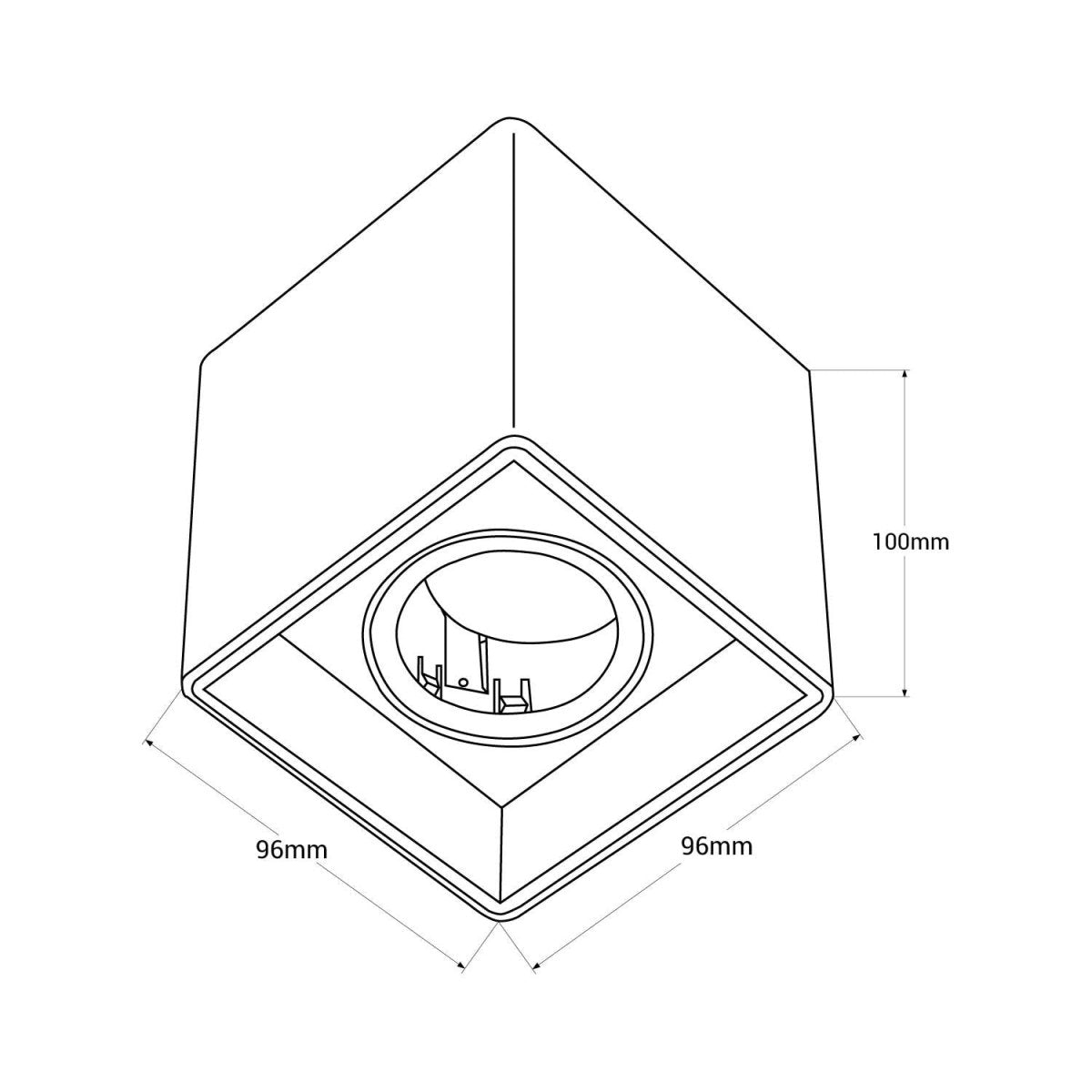 Aplique de techo cuadrado de policarbonato - Orientable - GU10 - Barcelona Led-Decoración