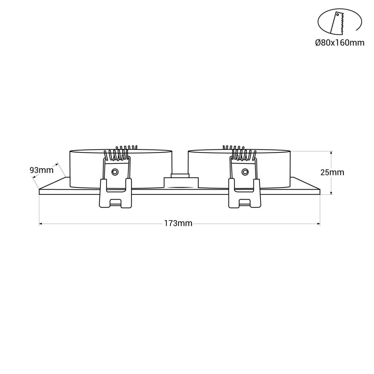 Kardan empotrable basculante para 2 bombillas GU10, MR16 - Barcelona Led-
